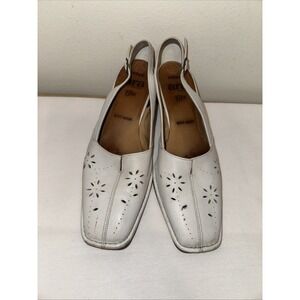 Ara Relax‎ Germany Vintage White Leather  Echt Leder Size 7 Woman Buckle Spring